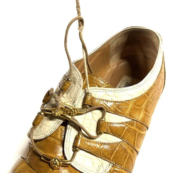 MAURI Genuine Alligator Golden Brown Dress Shoes 12 M 2029 154 RARE! VERY WORN main image 7
